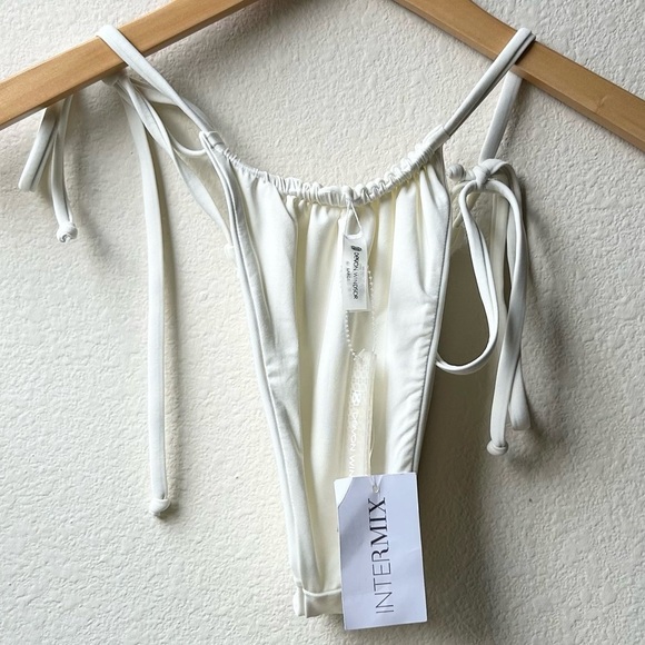 NWT DEVON WINDSOR White Hannah Tie Bikini Bottoms Sz L - Picture 8 of 15